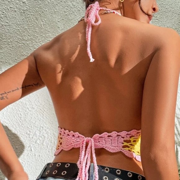 Tie Backless Halter Knit Top - Picture 6 of 6